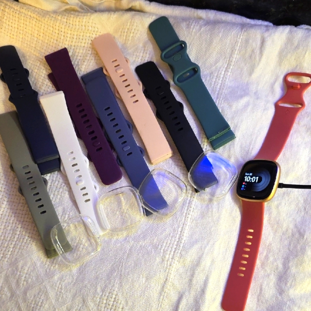 Smartwatch with Interchangeable Bands - Black, Gray, White, Pink, Purple, Green